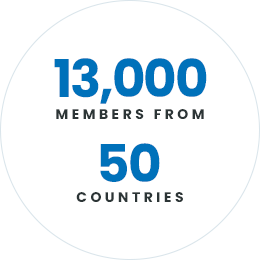 15,000 members from 50 countries